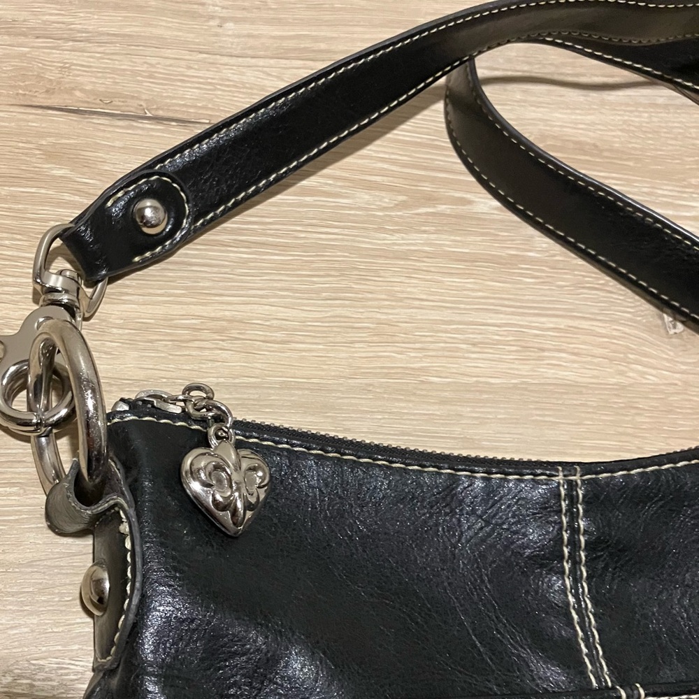 Kathy VanZeeland Studded Shoulder Bag Dark Brown almost Black. Like new. - Picture 5 of 6
